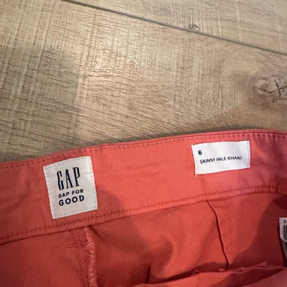 GAP WOMENS SKINNY ANKLE KHAKI PINK PANTS MID RISE NEW SIZE 6 - Picture 7 of 12